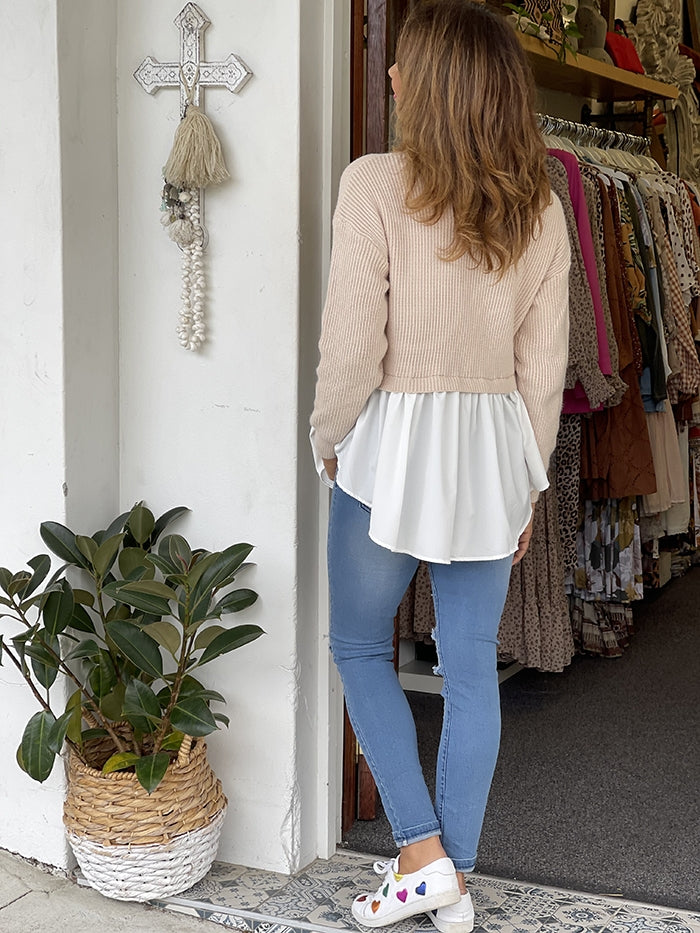 Cream Shirt Knit