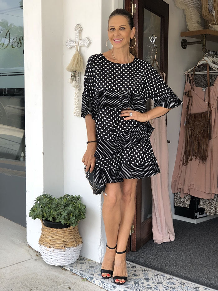Lozzy Frill Dress - Polka Dot