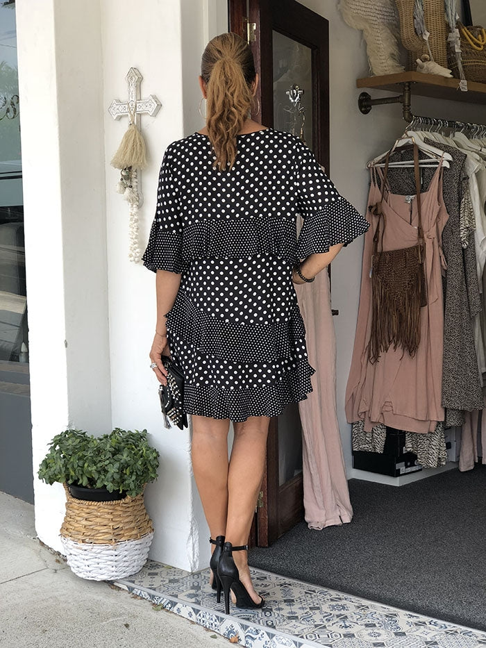 Lozzy Frill Dress - Polka Dot