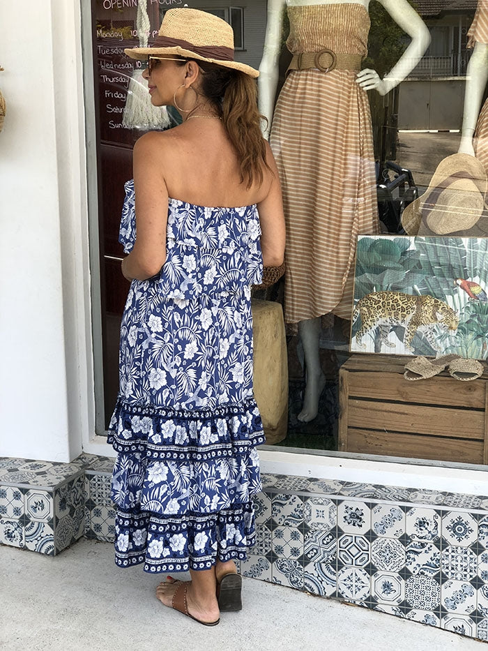 Channa OTS Dress - Navy
