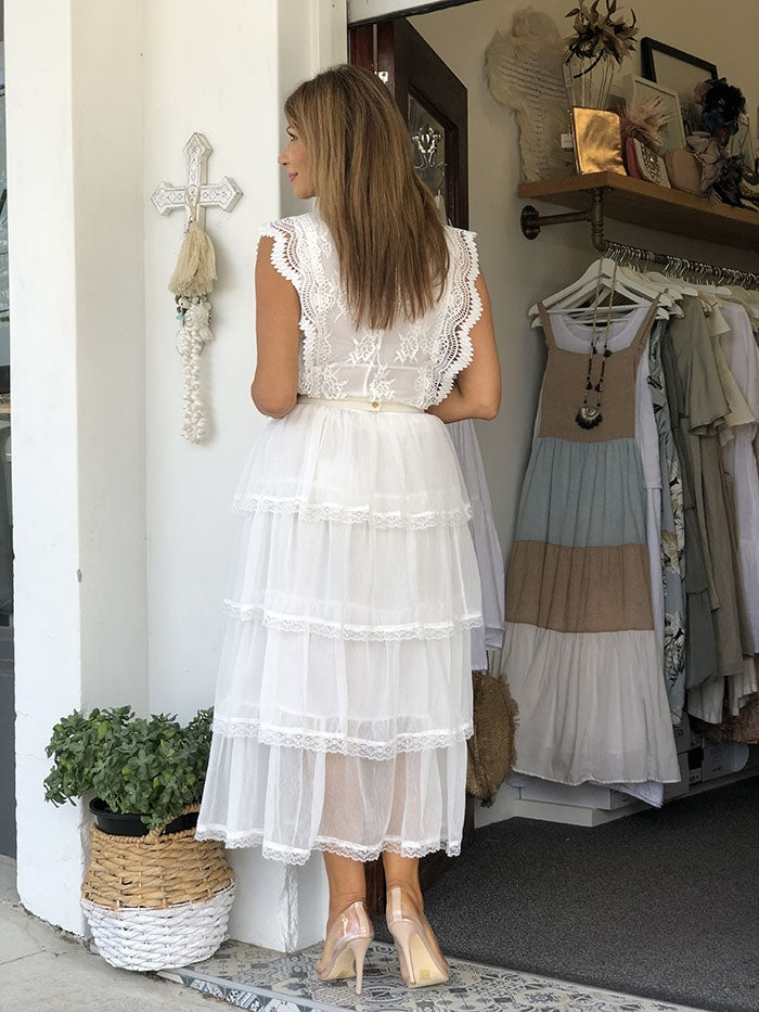 Bianca Ruffle Skirt - White
