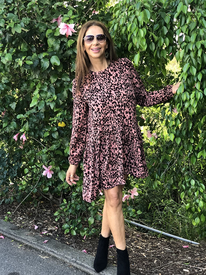 Cheetah Dress - Pink