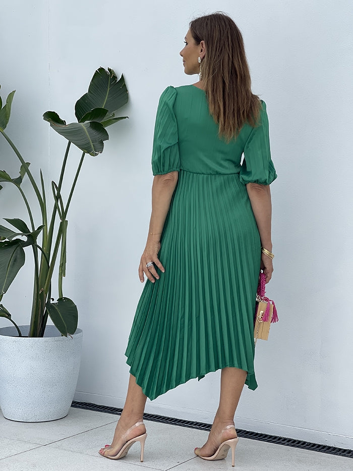 Mari Pleated Dress - Green