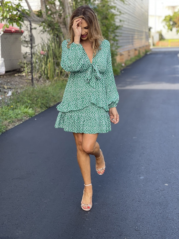 Jazmina Dress - Green Floral