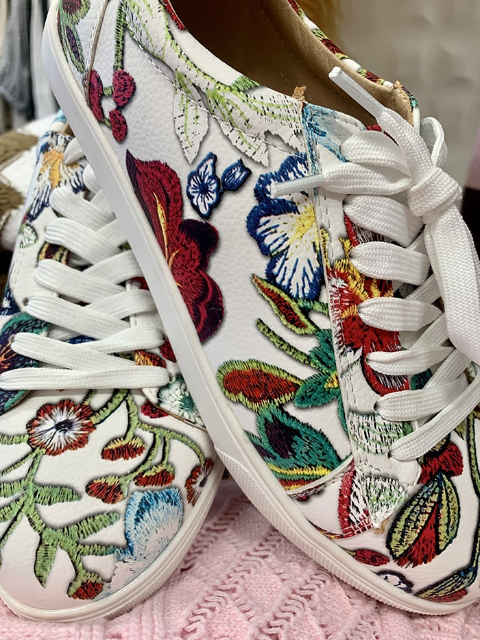 Floral Sneakers - White