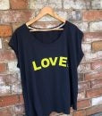 Love Retro V-Neck Tee - Navy