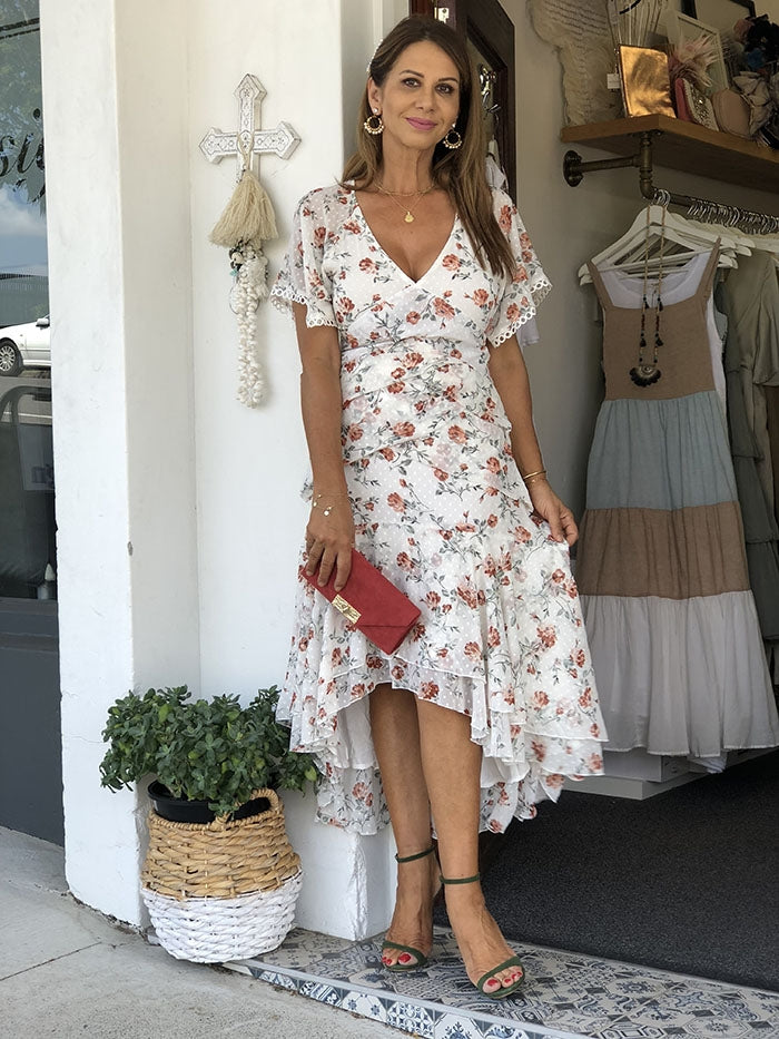 Milena Dress - White Floral
