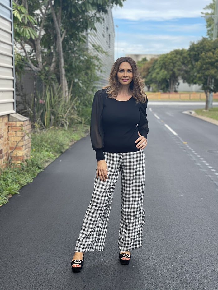 Lucy Lou Pants - Black Gingham