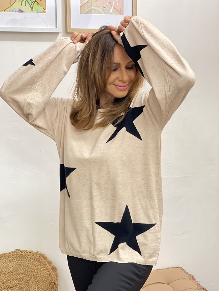 Beige Star Knit