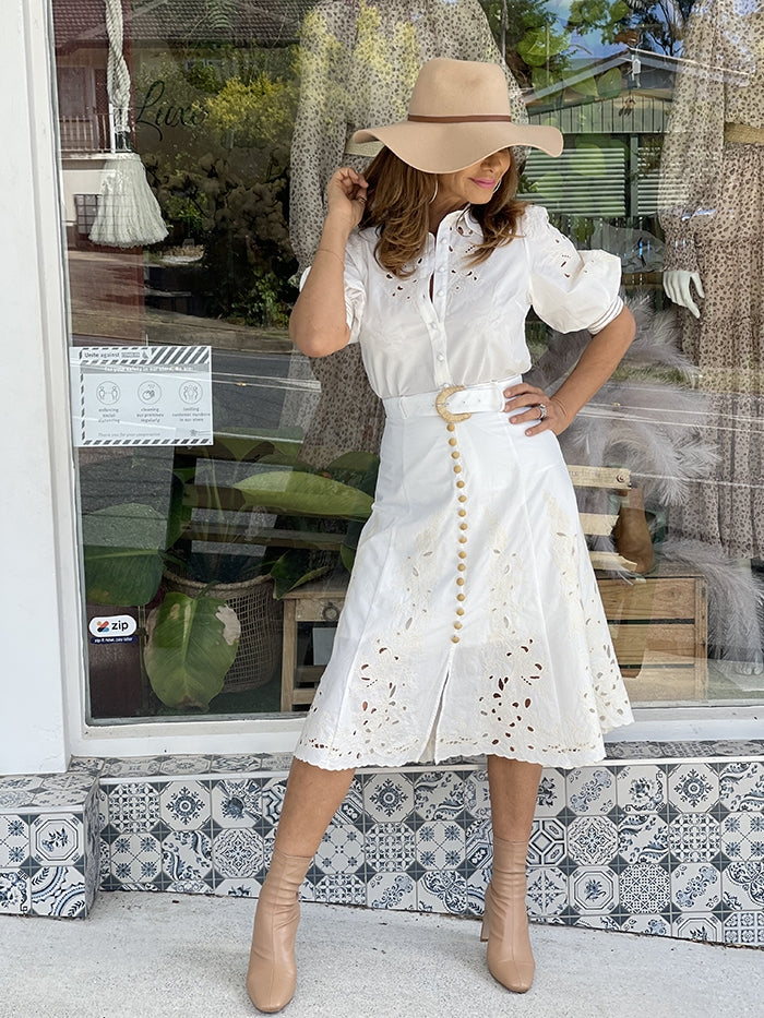Latzia Blouse - White