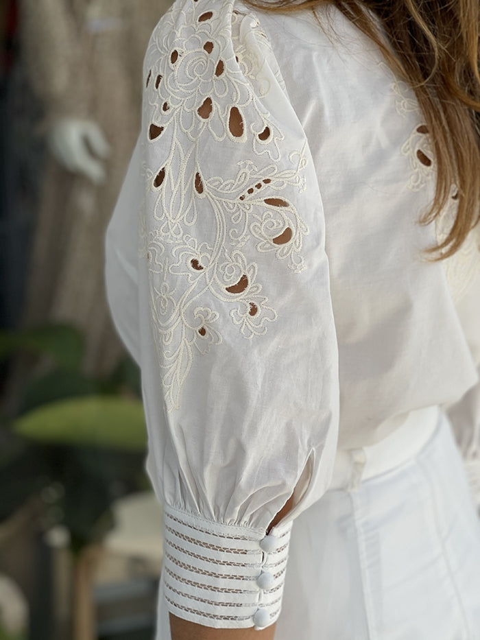 Latzia Blouse - White