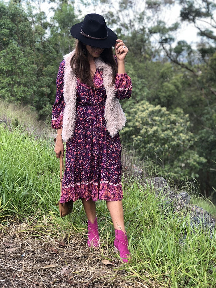 Spellbound Dress - Purple Floral