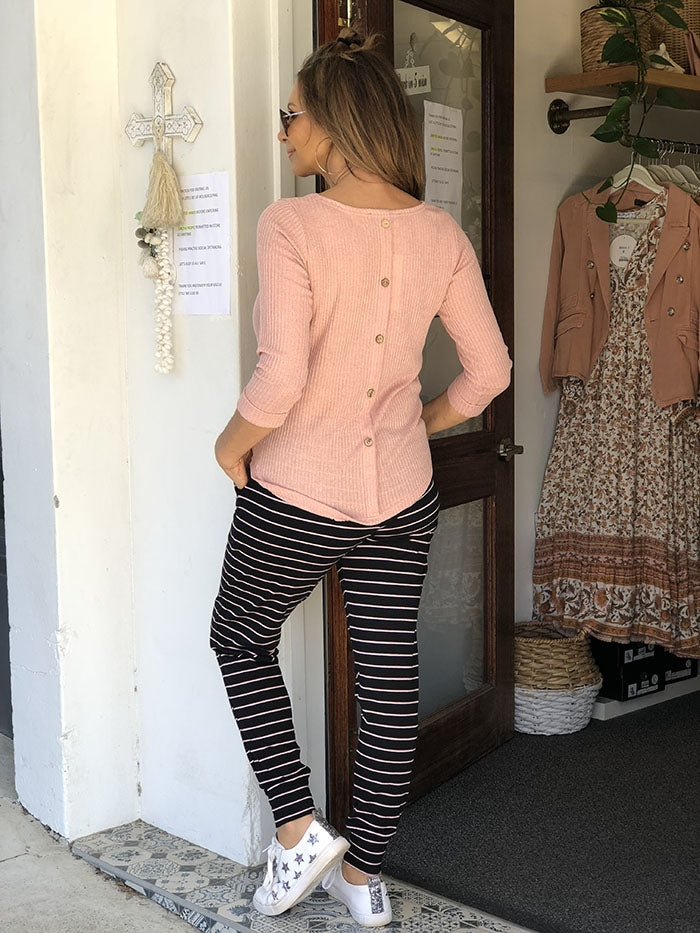 Everyday Pant - Pink Stripe