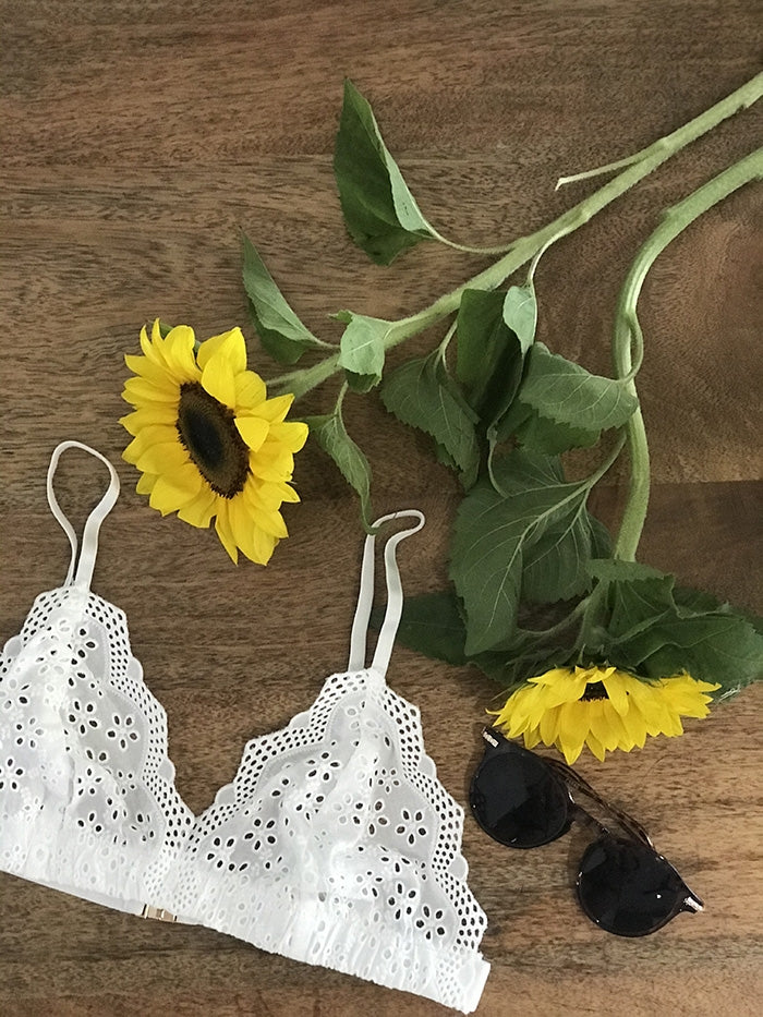 White Broderie Anglaise Bralette