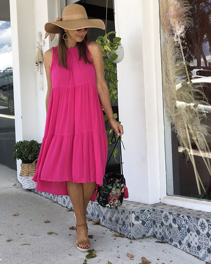 Chelsie Dress - Hot Pink