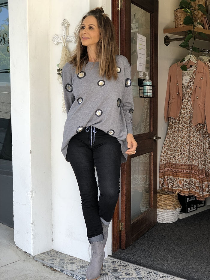 Emilia Sequin Knit - Grey