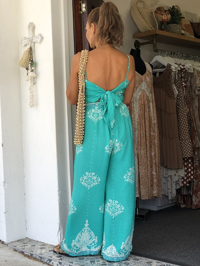 Phoebe Jumpsuit - Aqua