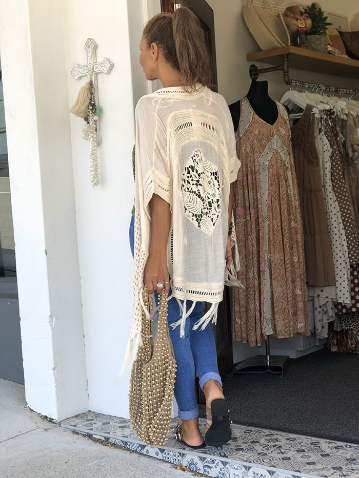 Fringed Cape - Beige