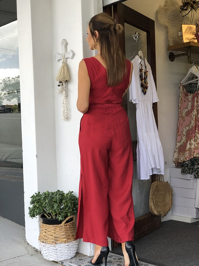 Seven Seas Jumpsuit - Red