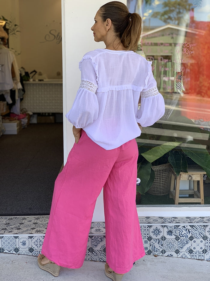 Pink Candy Linen Pants