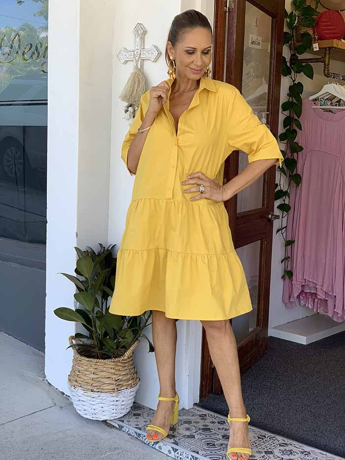 Kari Shirt Dress - Yellow