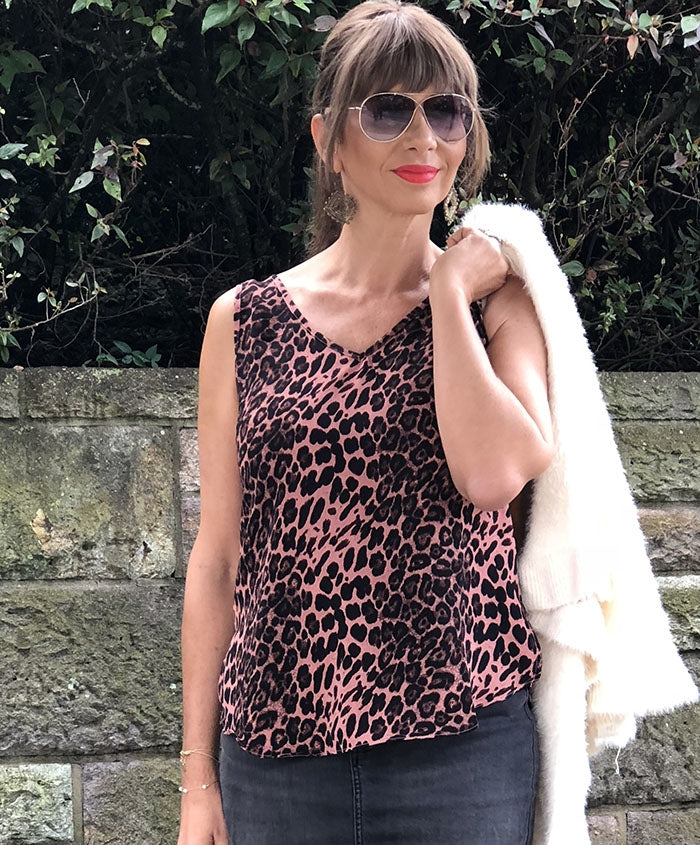 Cheetah Top - Pink