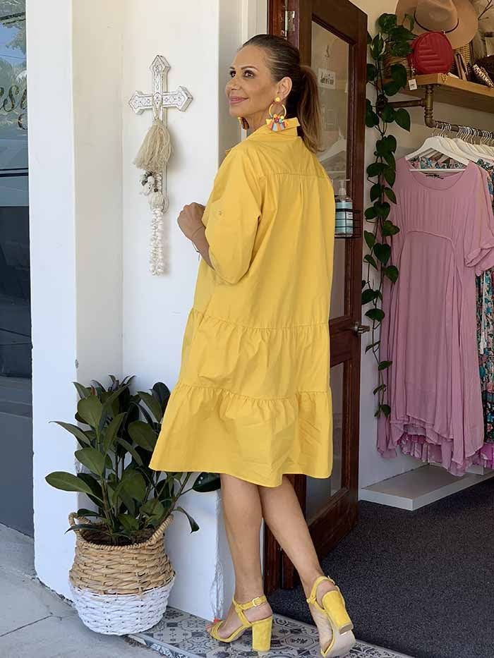 Kari Shirt Dress - Yellow