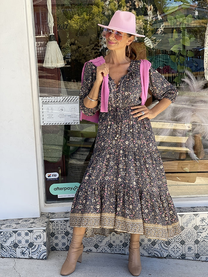 Midnight in the Garden Maxi Dress