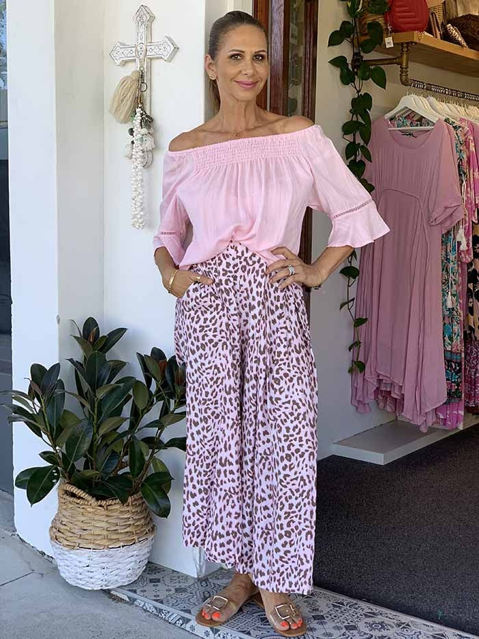 Blush Leopard Pants