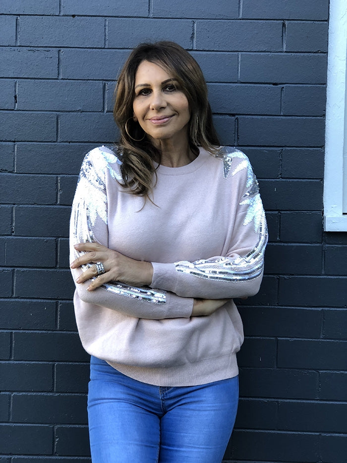 Blush Star Sequin Jumper