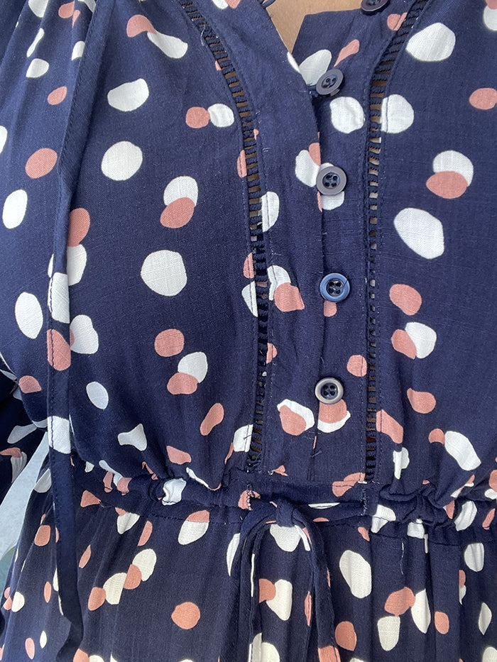 Eri Maxi Dress - Navy Spot
