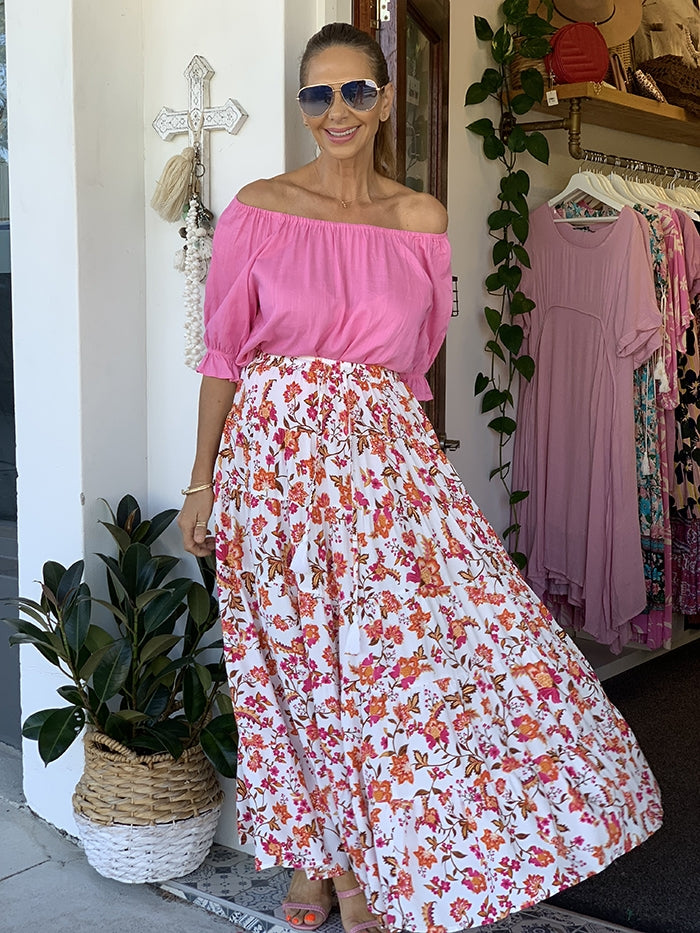 Elanor Skirt - Pink Floral