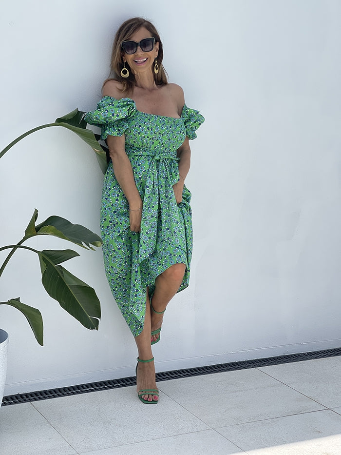Kyrie Dress - Green Floral