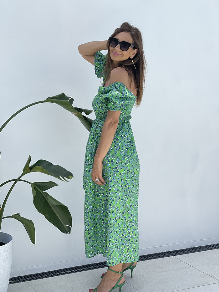 Kyrie Dress - Green Floral