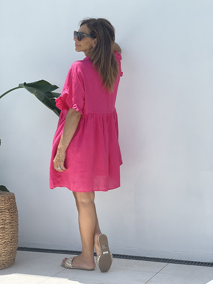 Nala Shirt Dress - Flamingo