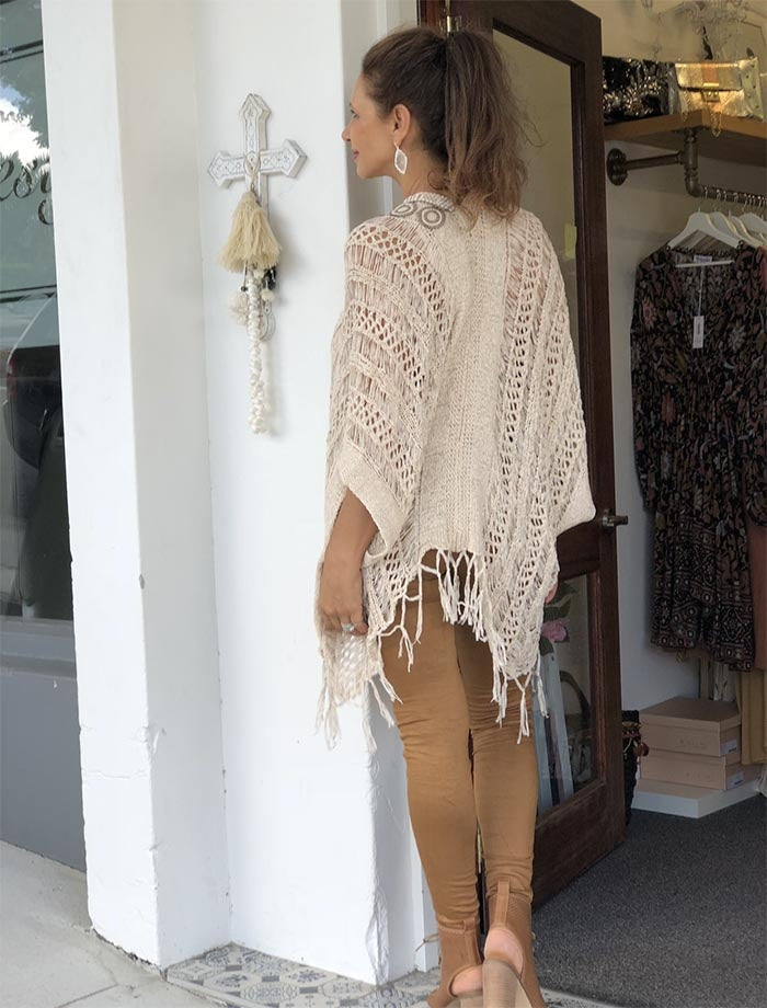 Crocheted Poncho Top