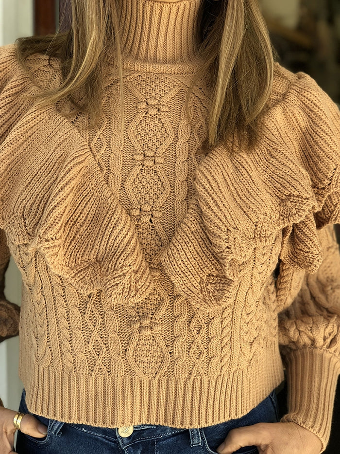 Ruffle Knit - Camel