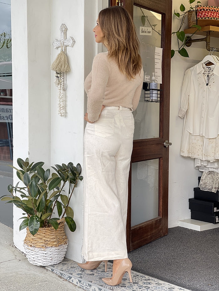 Cream Linen Pants