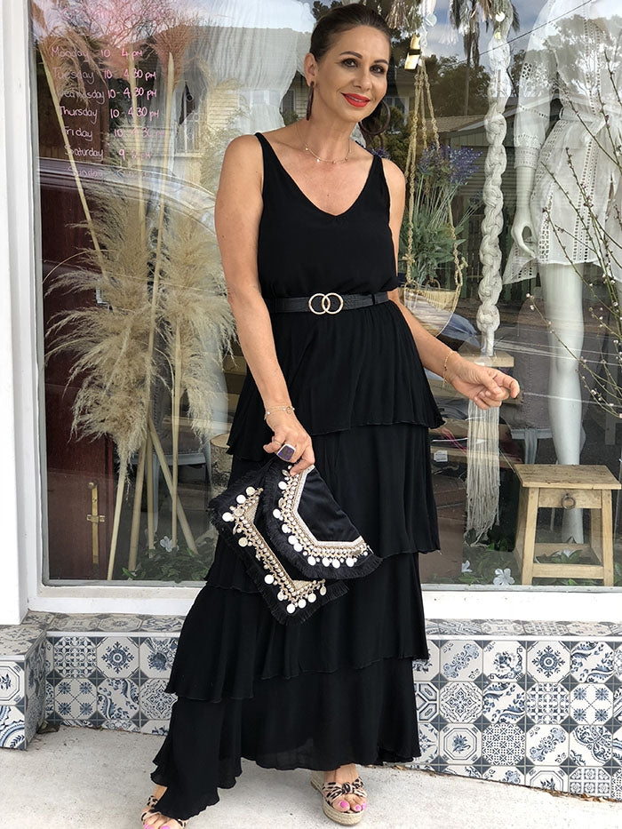 Savannah Overlay Dress - Black