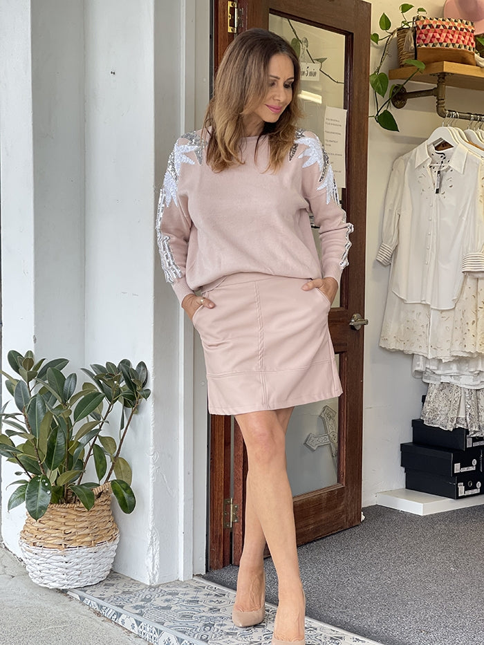 Blush Star Sequin Jumper