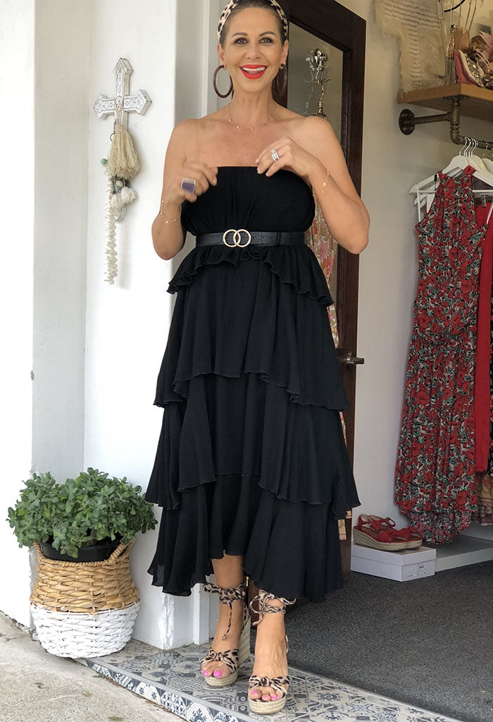 Savannah Overlay Dress - Black