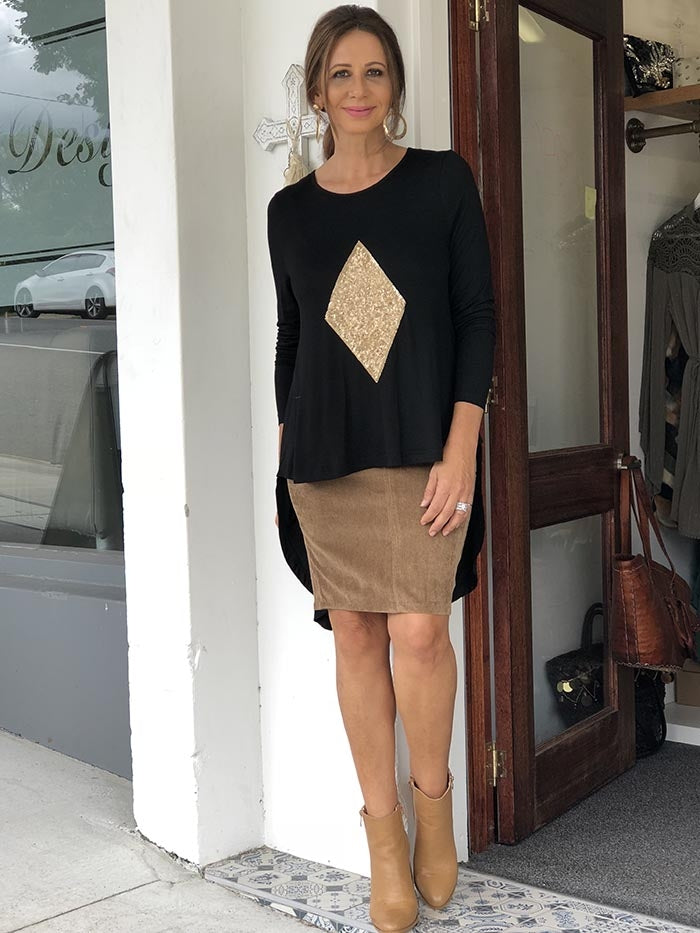 Hilo Diamond Sequin Top