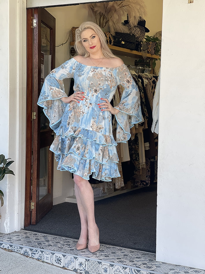 Seville Dress - Mikado Blue