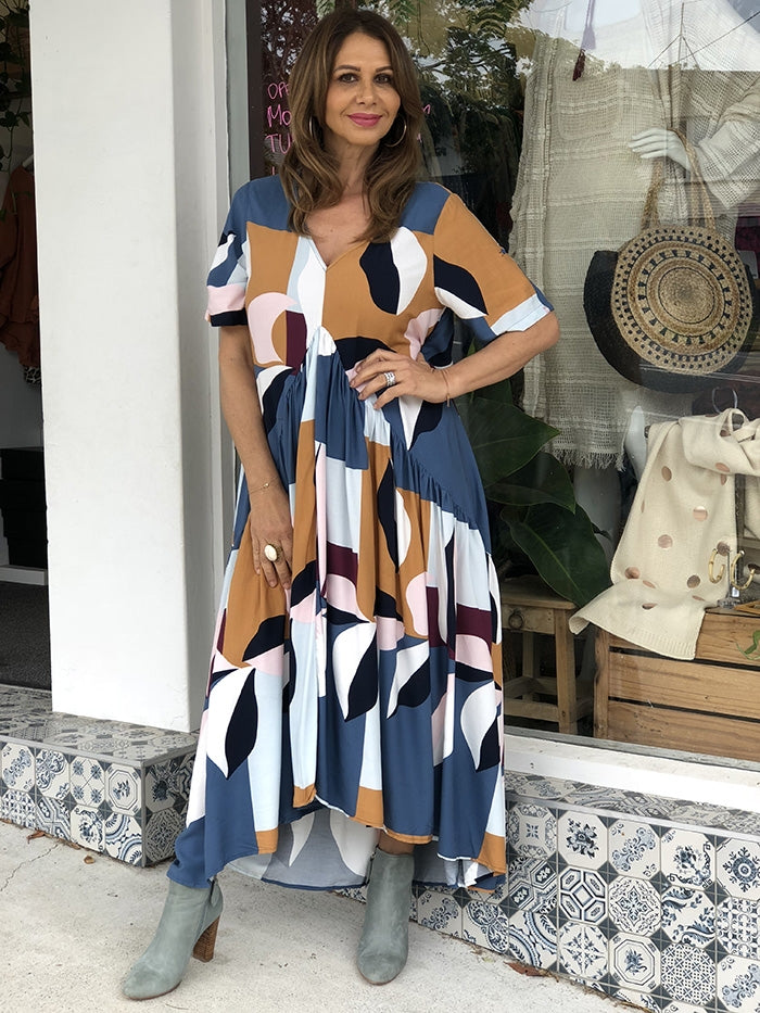 Peak Front Maxi - Navy Leaf