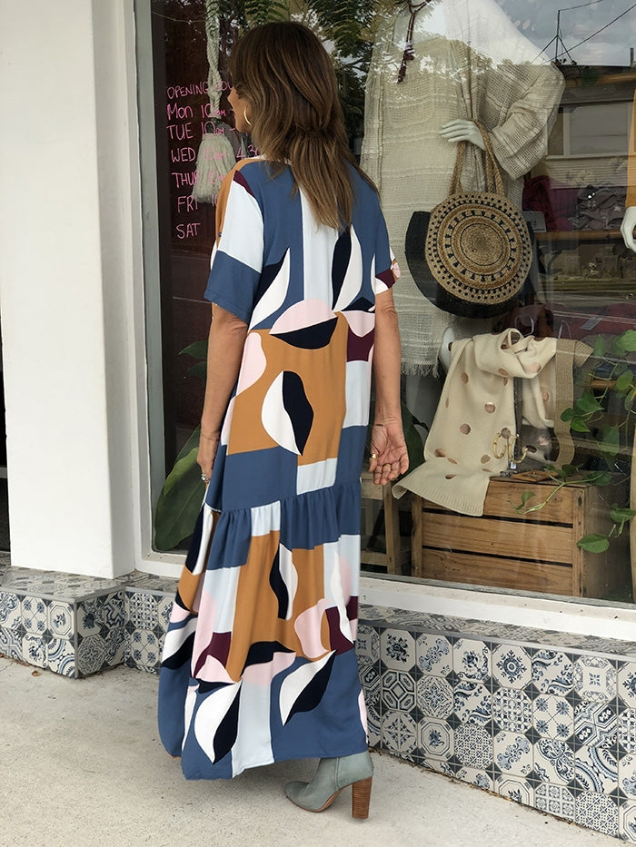Peak Front Maxi - Navy Leaf