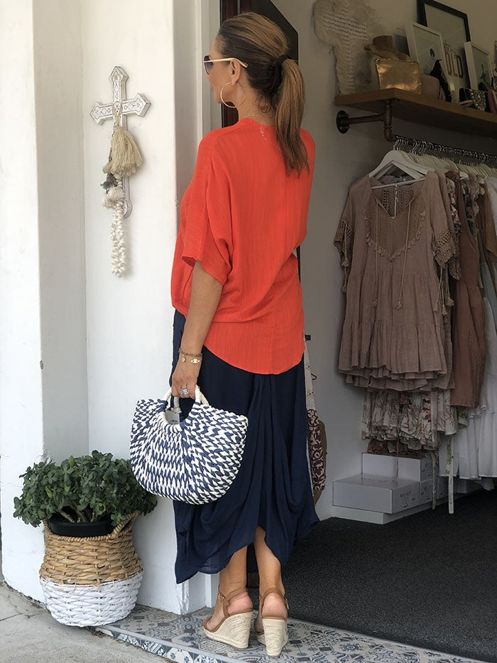 Navy Flowing Skirt