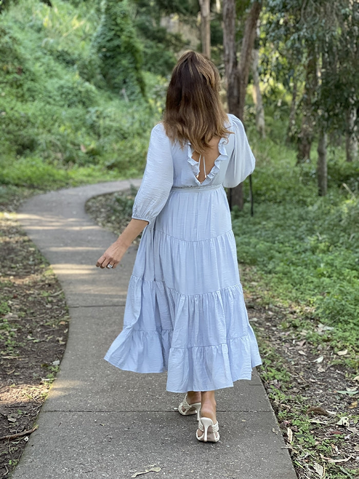 Remi Wrap Dress - Soft Blue