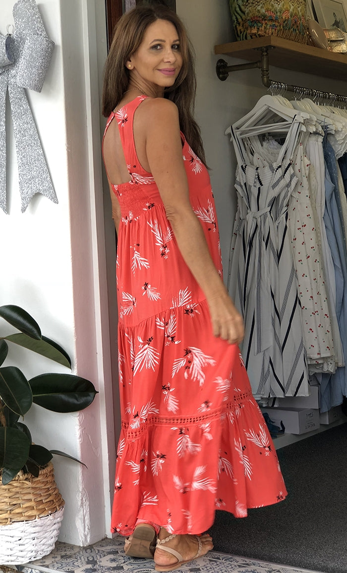 Camellia Dress - Red Floral