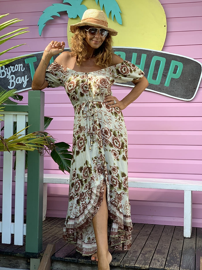 Rhiannon Dress - Malicon Sage Print