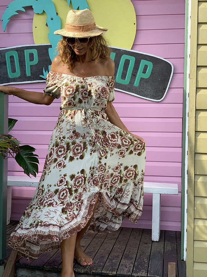 Rhiannon Dress - Malicon Sage Print